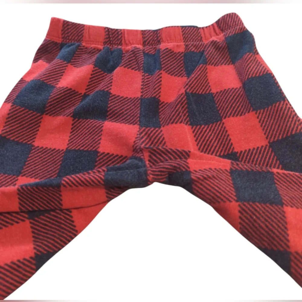 Carter's Red And Black Checkered Pajama Bottoms Size 24 Months.